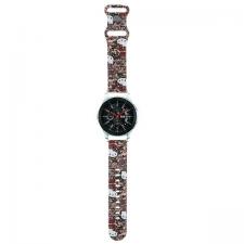 Hello Kitty Style, Curea Hello Kitty din silicon, Tags Graffiti, compatibila cu Samsung Galaxy Watch 46mm, Roz, lerato.ro