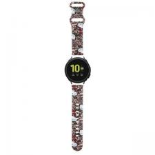 Hello Kitty Style, Curea Hello Kitty din silicon, Tags Graffiti, compatibila cu Samsung Galaxy Watch 40/41/44/45/46mm, Roz, lerato.ro