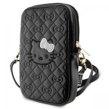 Hello Kitty Style, Geanta universala din piele pentru telefon Hello Kitty Quilted Bows Strap, Negru, lerato.ro