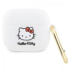 Hello Kitty Style, Carcasa silicon Hello Kitty, 3D Kitty Head, compatibila cu Apple AirPods 3, Alb, lerato.ro