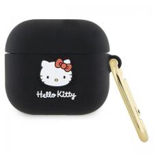 Hello Kitty Style, Carcasa silicon Hello Kitty, 3D Kitty Head, compatibila cu Apple AirPods 3, Negru, lerato.ro