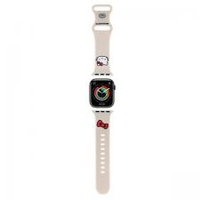 Hello Kitty Style, Curea Hello Kitty din silicon, Kitty Head, compatibila cu Apple Watch 38/40/41mm, Bej, lerato.ro