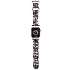 Hello Kitty Style, Curea Hello Kitty din silicon, Heads & Stripes Strap, compatibila cu Apple Watch 38/40/41mm, Negru, lerato.ro