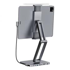 Stand birou tableta, Stand tableta INVZI MH03, MagHub, 2x USB, 3x USB-C, HDMI, 4K 60Hz, 5Gbps, PD 100W, Argintiu, lerato.ro