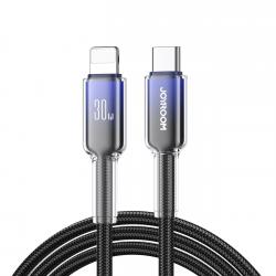 Cablu pentru incarcare si transfer de date Joyroom S-A42, USB-C/Lightning, 30W, 1.2m, Negru