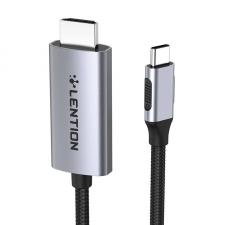 Cabluri video, Cablu video Lention CU707, USB-C tata - HDMI tata, 4K, 60Hz, 1Gbps, 3m, Gri, lerato.ro