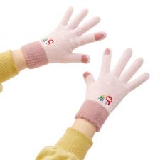 Imbracaminte sport si accesorii, Manusi de iarna pentru femei Christmas, Compatibile Touchscreen, Marime universala, Roz, lerato.ro