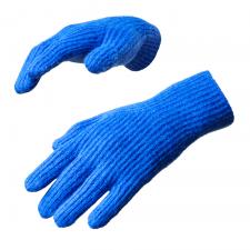 Imbracaminte sport si accesorii, Manusi de iarna impletite cu decupaj pentru degete, Albastru, lerato.ro