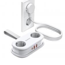 Prize smart WiFi, Prelungitor pentru interior Orico AP3, 2 prize, 2xUSB-A / 18W, 1xUSB-C / 20W, 2500W, 10A, Lungime cablu 1.53m, Alb, lerato.ro