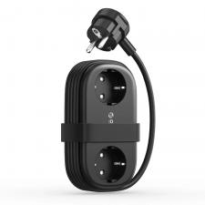 Prize smart WiFi, Prelungitor pentru interior Orico AP3, 2 prize, 2xUSB-A / 18W, 1xUSB-C / 20W, 2500W, 10A, Lungime cablu 1.53m, Negru, lerato.ro