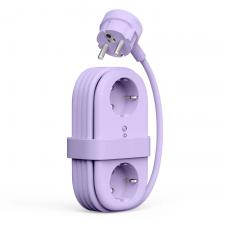 Prize smart WiFi, Prelungitor pentru interior Orico AP3, 2 prize, 2xUSB-A / 18W, 2xUSB-C / 65W, 2500W, 10A, Lungime cablu 1.53m, Mov, lerato.ro