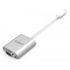 Cabluri video, Adaptor video / audio Orico PTAV, USB-C la VGA mama / Jack 3.5 mama, Full HD, 15cm, Silver, lerato.ro