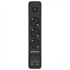 Prize smart WiFi, Prelungitor pentru interior Proove , 3 prize, 4x USB-A, 2x USB-C, 10A, 2500W, 250V, Lungime cablu 2m, Negru, lerato.ro