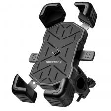 Suporturi telefon si depozitare accesorii, Suport universal bicicleta/moto Rockbros 25210030001, Ajustabil, Negru, lerato.ro
