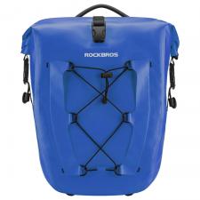 Suporturi telefon si depozitare accesorii, Geanta pentru bicicleta Rockbros 30140022004, Waterproof, Montare pe portbagaj, 25-32L, Albastru, lerato.ro