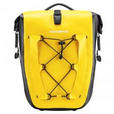 Suporturi telefon si depozitare accesorii, Geanta pentru bicicleta Rockbros 30140022005, Waterproof, Montare pe portbagaj, 25-32L, Galben, lerato.ro