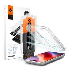 Folii iPhone 17 Pro Max, Set 2 folii sticla securizata Spigen GLAS.tR EZ Fit Pro, Kit montare unclus, compatibile cu iPhone 18 Pro Max / 17 Pro Max, Transparent, lerato.ro