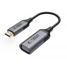 Cabluri video, Adaptor video TECH-PROTECT UltraBoost, HDMI tata - VGA mama, 1080p, 60Hz, 20 cm, Negru, lerato.ro