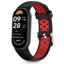 Accesorii Xiaomi Band, Curea plastic TECH-PROTECT Iconband Air compatibila cu Xiaomi Mi Band 8 / 9 / 10 / NFC Negru/Rosu, lerato.ro