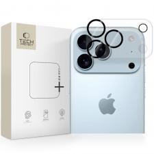 Folii iPhone 17 Pro Max, Folie Camera pentru iPhone 17 Pro Max, Tempered Glass, acoperire totala zona camerelor foto de pe spate, FullCover, adeziv pe toata suprafata, Full Glue, Tech-Protect, Cam Fit Plus, Transparenta, lerato.ro