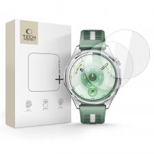 Accesorii Huawei Watch, Folie protectie sticla securizata Tech-Protect Glass Fit Plus compatibila cu Huawei Watch GT 6, 46mm, Transparent, lerato.ro