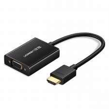 Cabluri video, Cablu video UGREEN MM102, HDMI tata - VGA mama, 1080p, 60Hz, 1m, Negru, lerato.ro