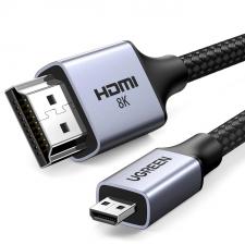 Cabluri video, Cablu video UGREEN HD164, Micro HDMI tata - HDMI tata, 8K, 60Hz, 1m, Gri, lerato.ro