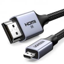 Cabluri video, Cablu video UGREEN HD164, Micro HDMI tata - HDMI tata, 8K, 60Hz, 2m, Gri, lerato.ro