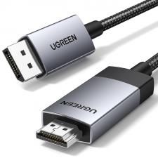 Cabluri video, Cablu video UGREEN DP119, DisplayPort tata - HDMI tata, 4K, 60Hz, 2m, Gri, lerato.ro