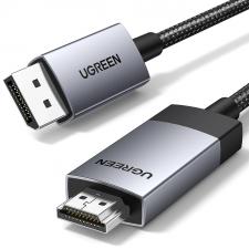 Cabluri video, Cablu video UGREEN DP119, DisplayPort tata - HDMI tata, 4K, 60Hz, 3m, Gri, lerato.ro