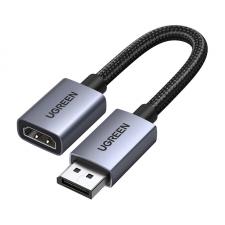 Cabluri video, Cablu video UGREEN DP133, DisplayPort tata la HDMI mama, 4K, 120Hz, HDR, 20cm, Negru, lerato.ro