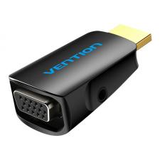 Cabluri video, Adaptor video Vention AIDB0, HDMI tata la VGA mama si Jack 3.5 mm mama, 1080p, Negru, lerato.ro