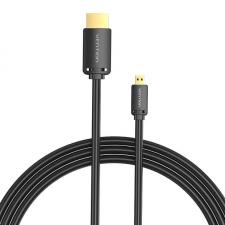 Cabluri video, Cablu video HDMI-D LA HDMI-A Vention AGIBH, 2m, 4K, 60Hz, 18 Gbps, Negru, lerato.ro