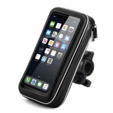 Suporturi telefon si depozitare accesorii, Suport universal bicicleta/moto Wozinsky WBHBK7, Rotire 360 grade, Negru, lerato.ro