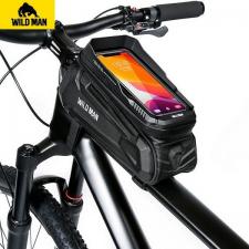 Suporturi telefon si depozitare accesorii, Geanta pentru bicicleta WildMan XT5, Waterproof, Montare pe cadru, 1.2L, 258 x 105 x 158 mm, Negru, lerato.ro