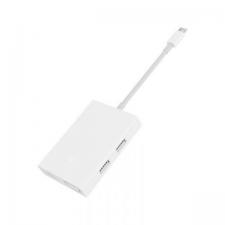 Cabluri video, Adaptor Splitter USB-C la VGA / Ethernet  Xiaomi Mi, Gigabit, Alb, lerato.ro