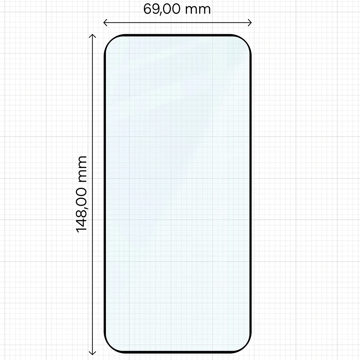 Măsurarea dimensiunilor foliei de sticlă securizată Bizon Glass Edge pentru OPPO Reno16 Pro